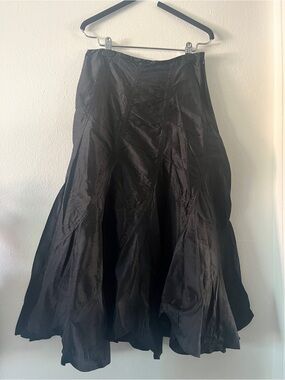 Women's Black A-Line Flared Skirt - Classic Evening Skirt